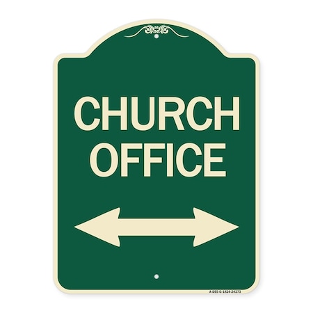 Signmission Church Parking W/ Bidirectional Arrow Heavy-Gauge Aluminum Sign, 24" x 18", G-1824-24273 A-DES-G-1824-24273